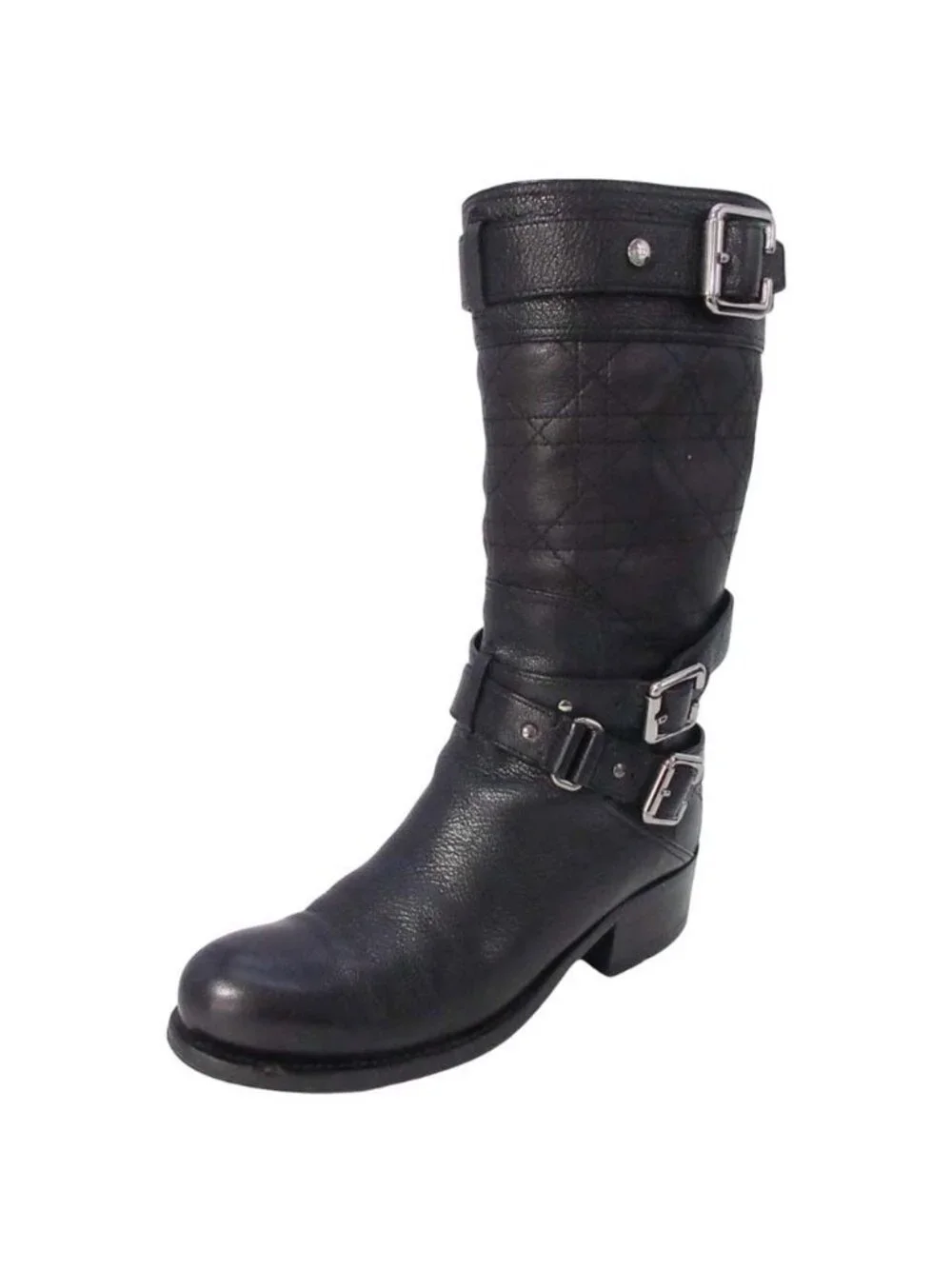 Dior Biker Cannage Low Boot Boots Black - Picture 2 of 15